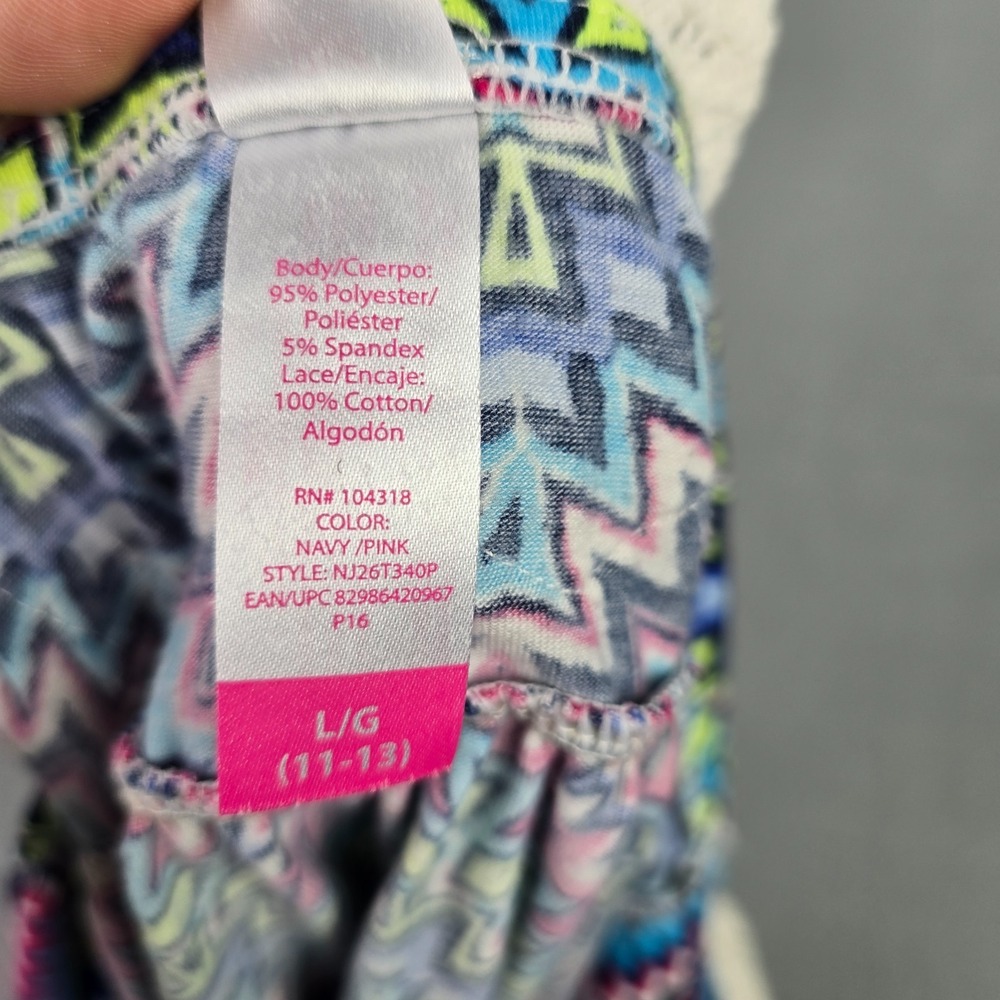 No Boundaries Girls Chevron Sundress Crochet Racerback Multicolor Size L 11-13 - Picture 9 of 9